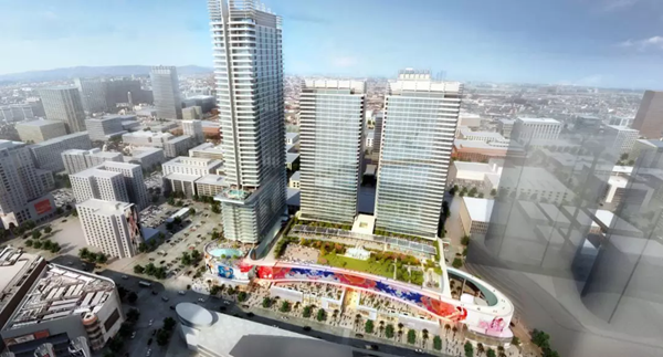 三思3500平方米戶外LED屏(ping)在美國西岸(an)再造(zao)一箇“時